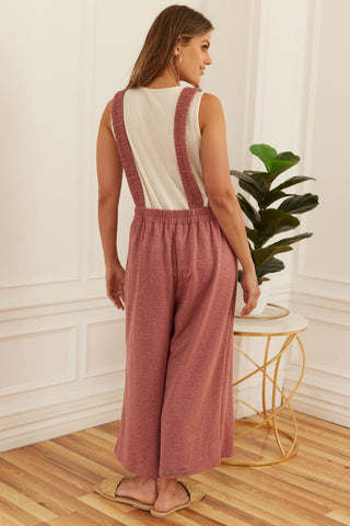 Dusty Burgundy Cropped Jumpsuit