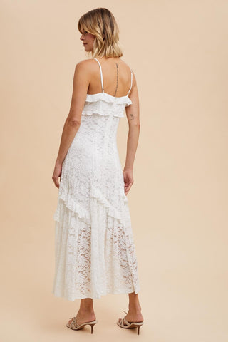 Off-White Vintage Lace Maxi Dress