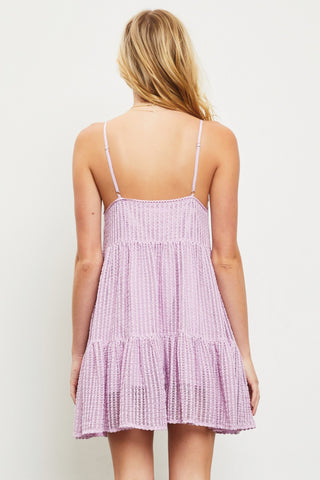 Pink Lavender Ruffle Mini Dress