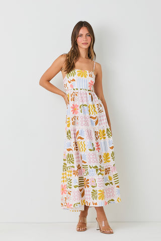 Multi Woven Linen Maxi Dress