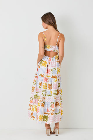 Multi Woven Linen Maxi Dress