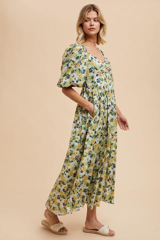 Fern Floral Cotton Maxi Dress