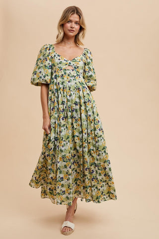 Fern Floral Cotton Maxi Dress