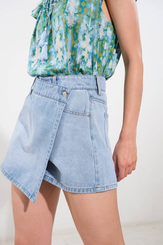 Light Blue Denim Skort