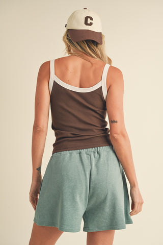 Mocha Classic Ribbed Tank Top