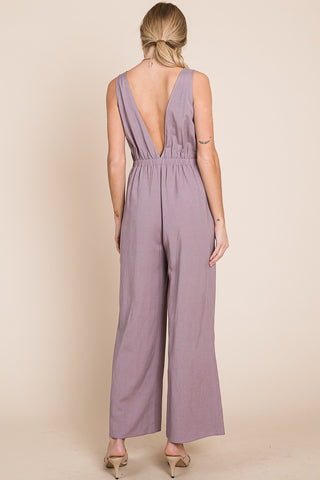 Purple Wide-Leg Jumpsuit