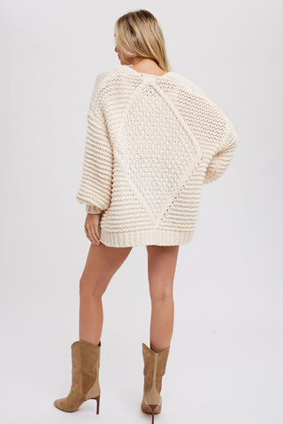 Cream Chunky Knit Cardigan