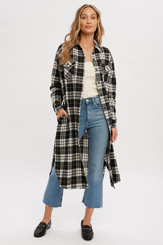 Black Plaid Oversized Shirt