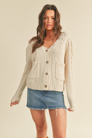 Ivory Button Knit Cardigan