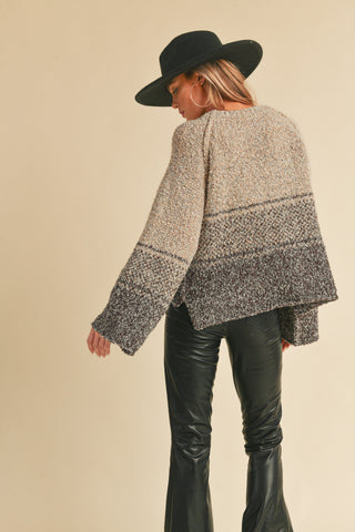 Oat Brown Colorblock Sweater