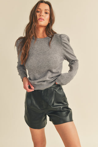 Grey Classic Crew Neckline Pullover