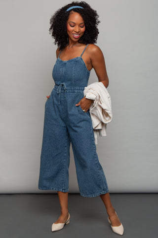 Light Wash Denim Jumpsuit