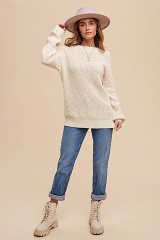 Cream Open Knit Sweater