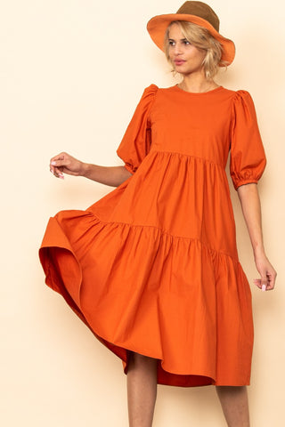 Sunrise Poplin Tiered Midi Dress