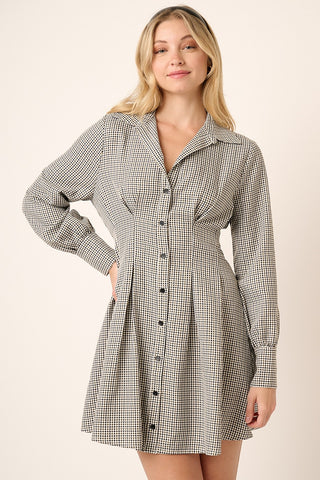 Olive Plaid Shirt Dress