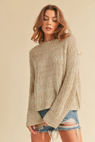 Oat Cable Knit Sweater