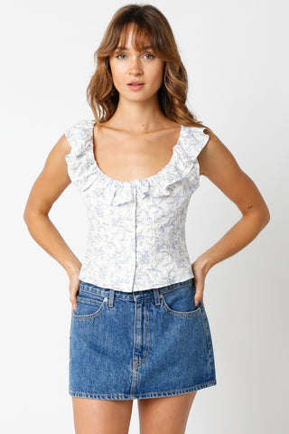 Blue Sage Floral Top