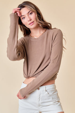 Mocha Soft Knit Long Sleeve Top